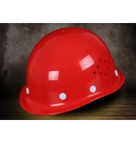 安全帽工地施工建筑工程领导ABS劳保电工透气头盔国标加厚 夏季玻璃钢透气帽子 180透气款-红色